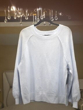 Vince Camuto Women's Light Blue Crewneck Sweater Oversized Size L